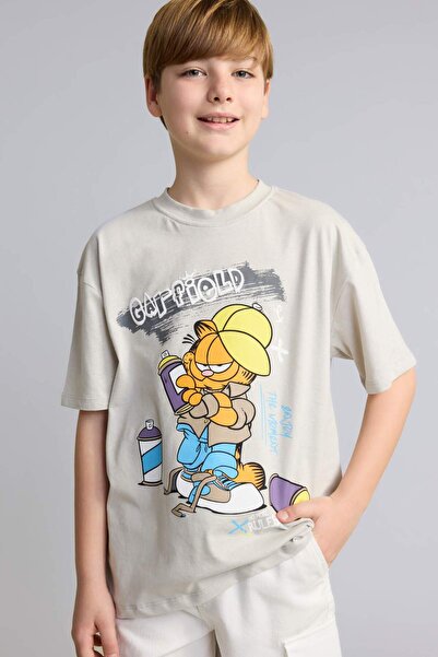 DeFacto Tricou cu mânecă scurtă Garfield Oversize pentru băieți H8263A826HS