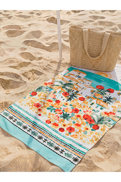 LC Waikiki Sparkling Choices from Shining Store Floral Embroidered Beach Towe...