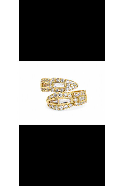 GB Sign Gold Zirkon Taşlı Ear Cuff Kıkırdak Küpe