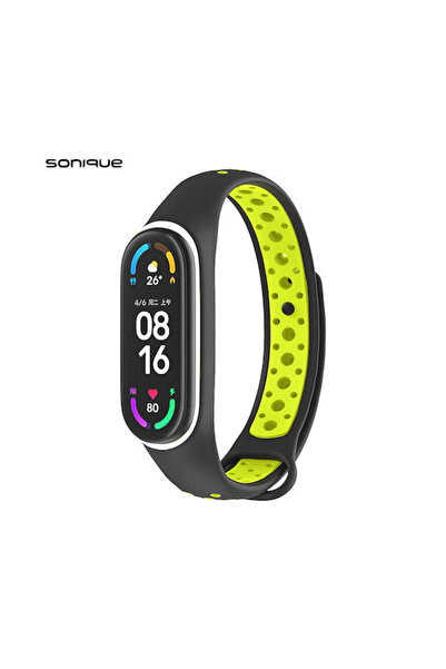 Other Λουράκι Σιλικόνης Sonique Sport με Πείρο Μαύρο / Λαχανί (για Mi Band 3/...
