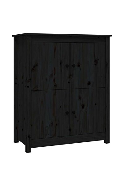 vidaxl Servantă, negru, 83x41,5x100 cm, lemn masiv de pin