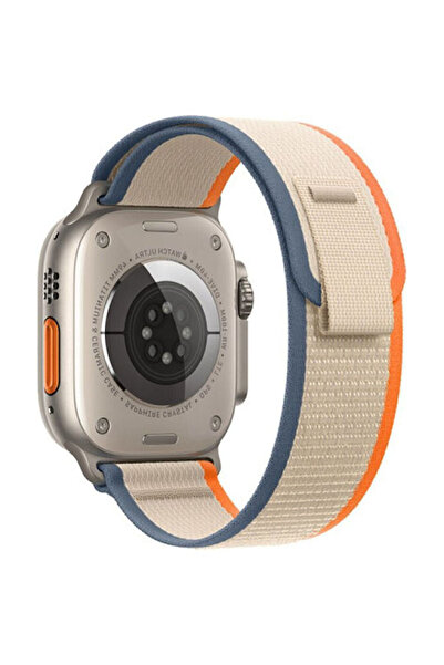 OEM Λουράκι Apple Watch 42 44 45 49mm Trail Loop Μπλε + Μπεζ + Πορτοκαλί