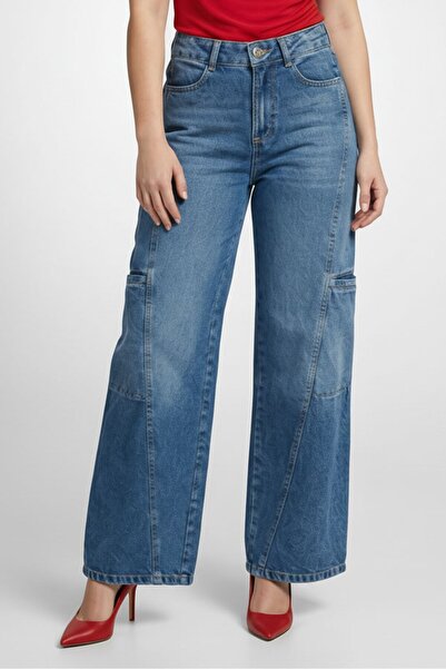Don't Call Me Jennyfer Women Wide Leg Fit Washed Non Stretchable Cargo Jeans,...