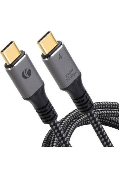 VCOM Καλώδιο USB 2.0 USB-C αρσενικό - Thunderbolt 3 240W Μαύρο 2μ
