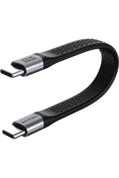 Cabletime Επίπεδο Καλώδιο USB 2.0 USB-C Αρσενικό - USB-C 240W PD Μαύρο 0.15μ ...