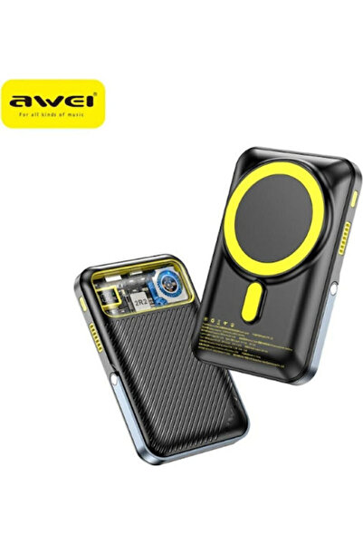 AWEI PA-10 MagSafe Power Bank 10000mAh 15W Μαύρο