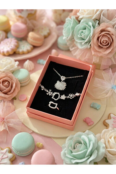 Ahsen Collection Hello kitty çelik takı seti