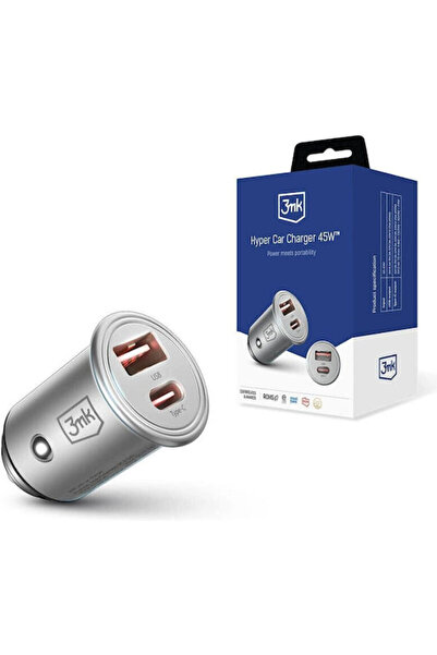 3MK Φορτιστής Αυτοκινήτου 45W 25A Γρήγορης Φόρτισης με Θύρες: 1xUSB 1xType-C ...