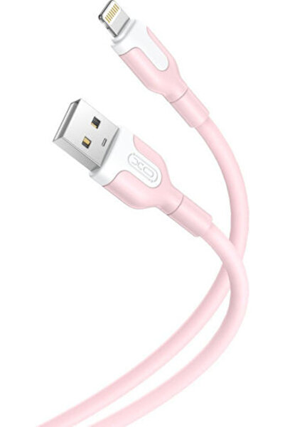 Xo Καλώδιο USB-A σε Lightning 18W Ροζ 1μ
