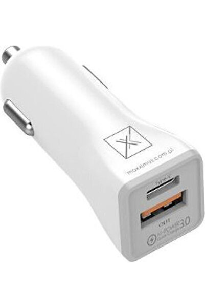Maxximus Încărcător auto MX Kappa 18W cu porturi: 1xUSB 1xType-C Culoare albă