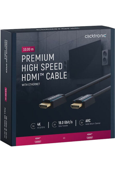CLICKTRONIC Καλώδιο HDMI 2.0 Premium Υψηλής Ταχύτητας 4K 60Hz HDR HDMI Αρσενι...