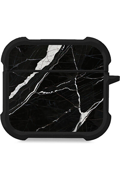 Other Θήκη Σιλικόνης Σειράς Sonique Marble σε Μαύρο χρώμα για Apple AirPods 4