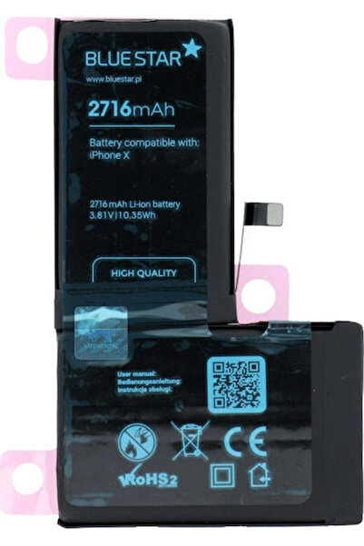 Blue Συμβατή ανταλλακτική μπαταρία Star 2716mAh για iPhone X