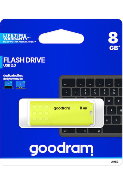 Goodram UME2 8GB USB 2.0 Στικάκι Κίτρινο