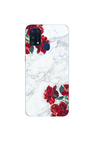 Other Samsung M31 red roses marble Transparent Silicone TPU Θήκη