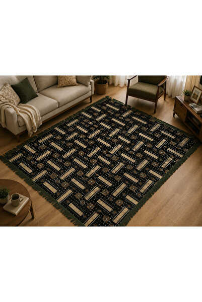 Natura Şifa Cotton Woven Multi-Purpose Sofa Cover Rug Cover Picnic Cover Frin...