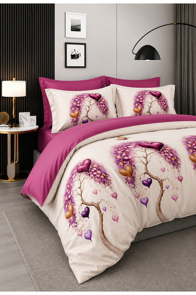 RALEX PUCIOASA Finet 6-Piece Bedding Set with Elastic Fitted Sheet for Beds 1...