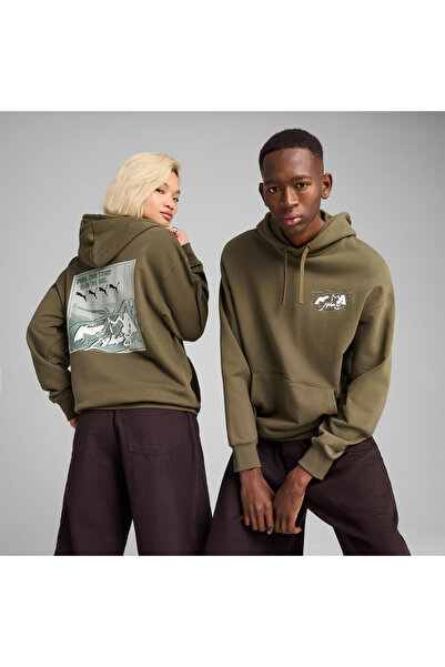 Puma Future Archive Graphic Unisex Green Sweatshirt