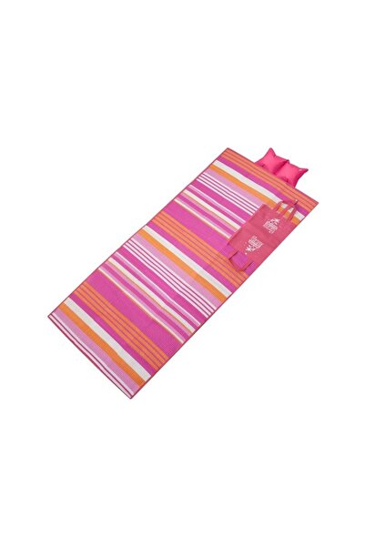 OEM Triple Bag Beach Mat, Fuchsia with Striped , Inflatable Pillow , 180 x 86 cm