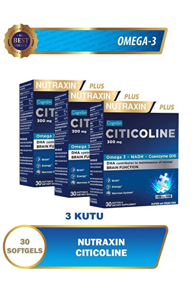 Nutraxin Citicoline 300 mg 30 Softgel – 3 ADET