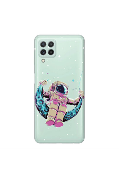 Other Samsung A22 4G Astronaut swinging on the moon Transparent Silicone TPU ...