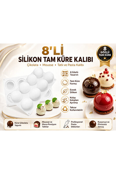 MERGAF 8-Cavity Sphere Mold • Cake, Mousse, and Decoration Making