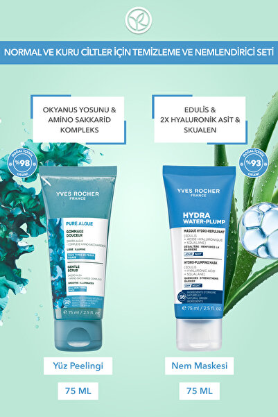 Yves Rocher Normal ve Kuru Ciller İçin Arındırıcı ve Nem Seti- Peeling 75 ml- Maske 75 ml