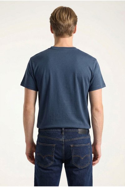 ELAFRO Men's Smoked Regular Modal Fabric Silky Textured Crew Neck T-Shirt