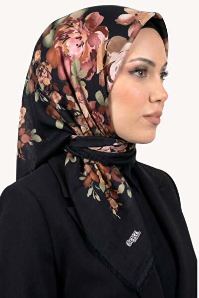 hadiora Women's Black Floral Flared Scarf