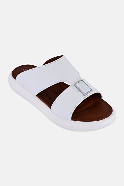 English Laundry Men Slip On Arabic Sandals, White