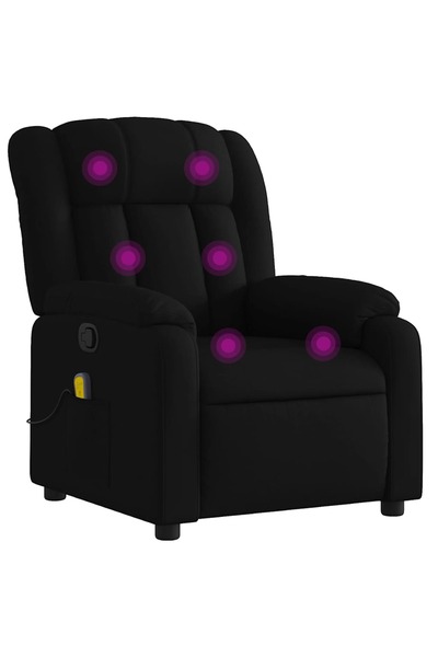 vidaxl Fotoliu de masaj rabatabil, negru, material textil