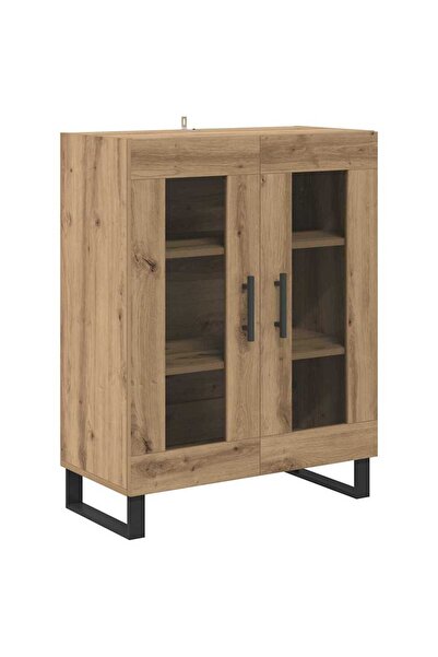 vidaxl Bufet Stejar Artizanal 69,5 x 34 x 90 cm Lemn compozit