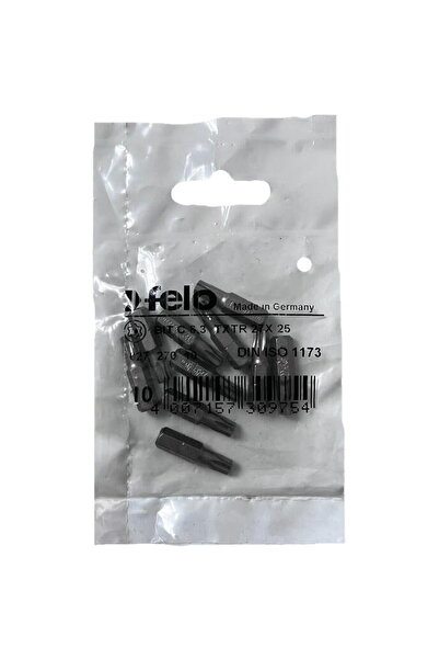 FELO Set de 10 biți, profil industrial, Torx TR, C6.3, TTX27, 25mm