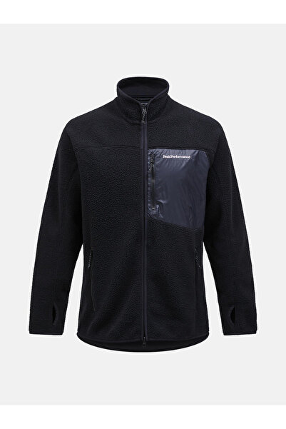 Salomon Peak Pile Zip للرجال بسحاب كامل من الصوف باللون الأسود G79711030