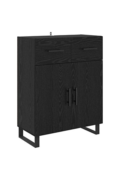 vidaxl Bufet cu sertar Stejar Negru 69,5 x 34 x 90 cm Lemn compozit