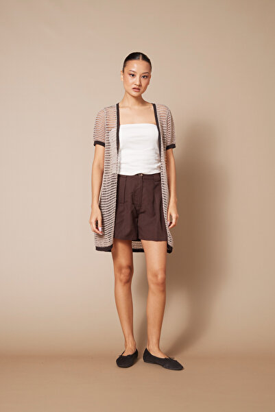Nisan Ajurlu Tri̇ko Hirka Beige-Brown