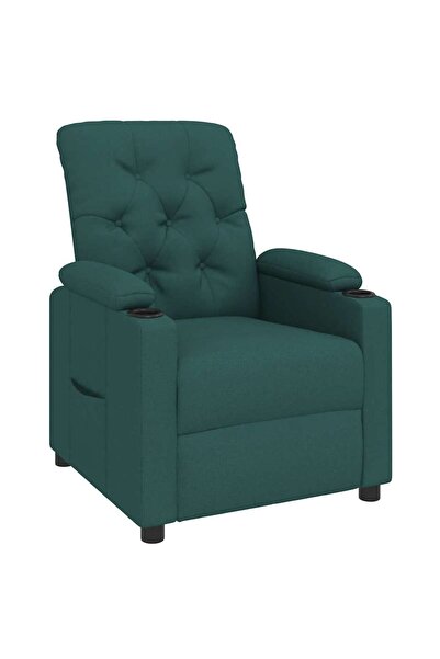 vidaxl Fotoliu rabatabil, verde închis, material textil