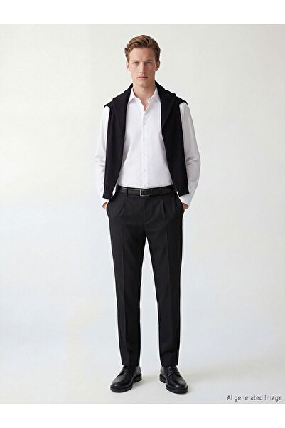 LC Waikiki Regular Fit Linen Blend Men's Pleated Trousers