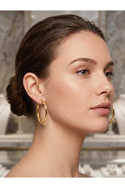 BİJU YILMAZ 26Vipk07 - Vip Gold Hoop Earrings