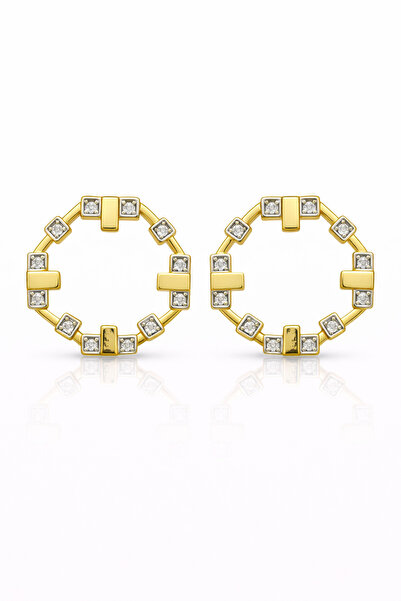 Angelovia Geometric Zircon Stone Hoop Women's Earrings