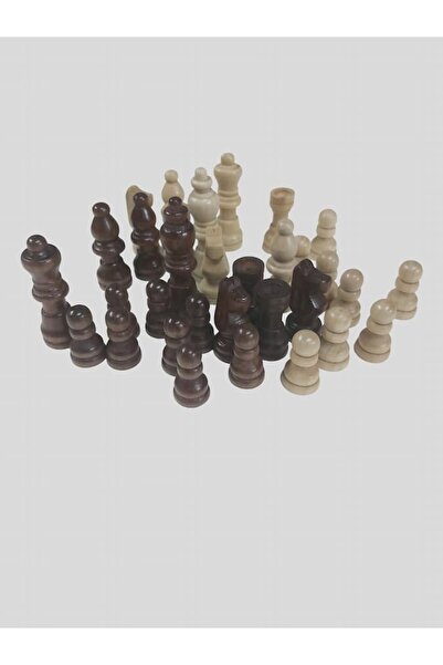 abnturk Mini Boy Ahşap Satranç Taşı No:20 Oyun Takımı Aksesuarı (Piyon:2,3cm ...