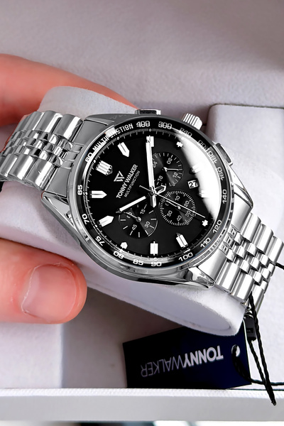 Tonny Walker Men's Watch - Silver Color - Steel Band - Water Resistant - All ...
