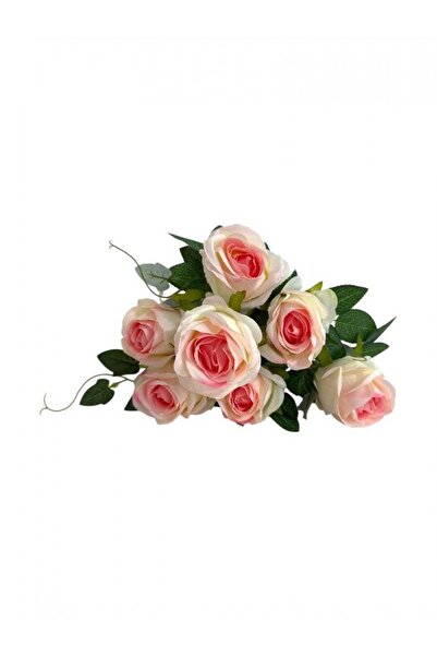 OEM Flori Artificiale Buchet 7 Trandafiri Roz cu Crem