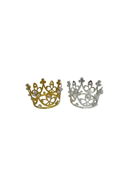 OEM Coronita Din Metal Cu Perle 4cm Argintiu
