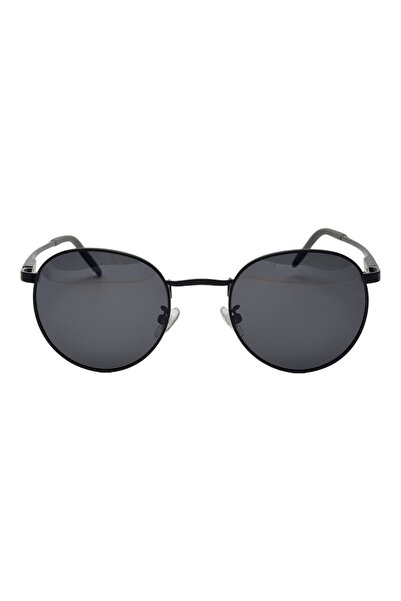 Tia Accesorii Ochelari de soare polarizați, Unisex, Rotunzi, rame din aluminiu, P1622C1, negru