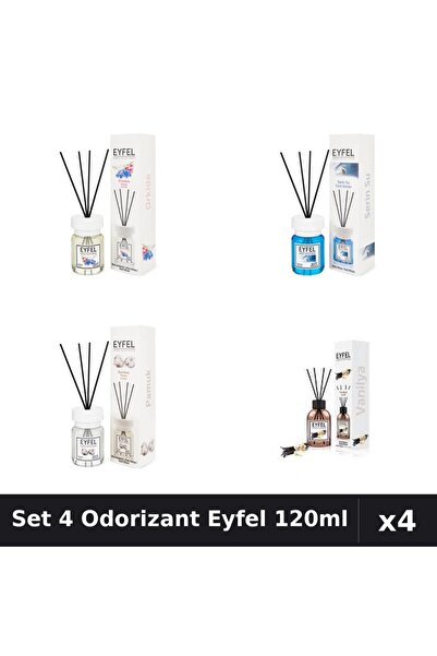 Eyfel Set 4 Odorizante Camera Betisoare, Bumbac, Cool Water, Orhidee, Vanilie...