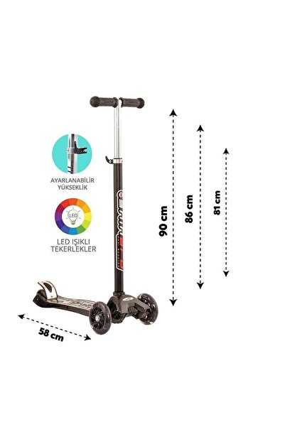 Kaia Life MAXİ TWİST IŞIKLI SCOOTER SİYAH