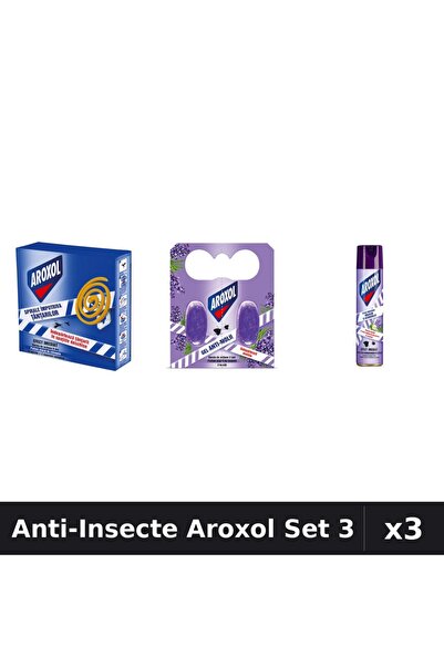 Aroxol Set 3 Spray și Pastile Anti-Insecte - 10+2 buc + 250ml - Protecție Casă