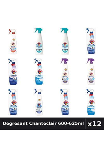 Chanteclair Set 12 Degresant Universal 600-625ml - 8 Arome, Detartrant, Antic...