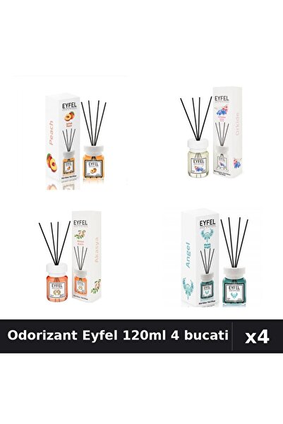 Eyfel Set 4 Odorizant Camera Betisoare 120ml - Piersica, Orhidee, Acacia, Angel